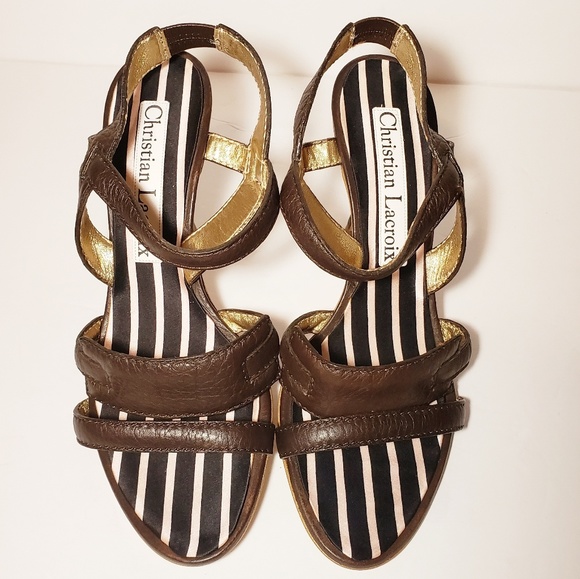 Christian Lacroix Shoes Christian Lacroix Slingback Leather Sandals